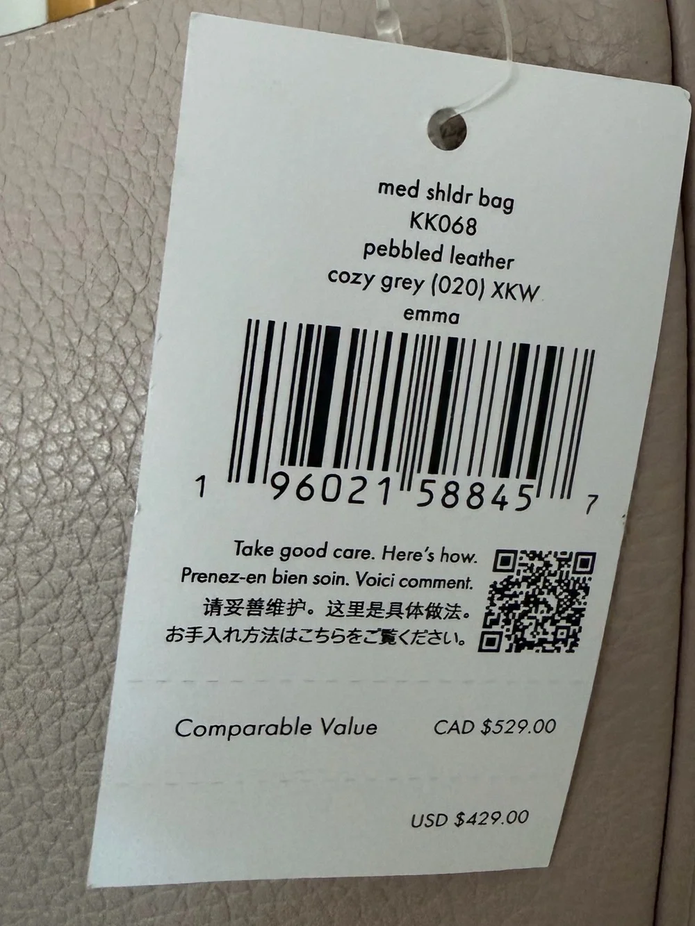 kate spade Emma shoulder bag in Cozy Grey